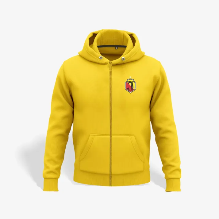 Bluza z kapturem na zamek żółta J