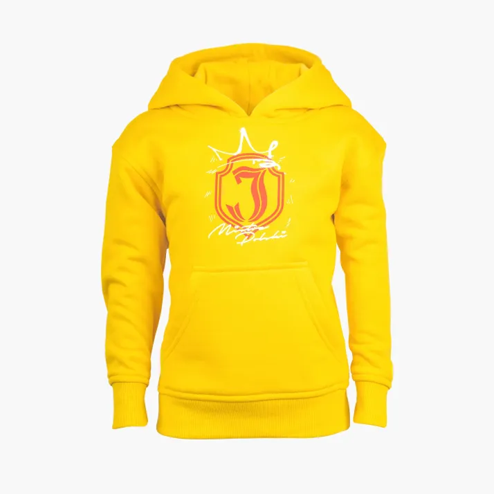 Bluza dziecięca z kapturem z koroną żółta
