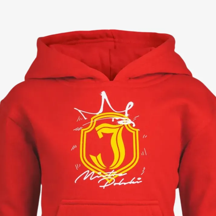 Bluza dziecięca czerwona z kapturem korona