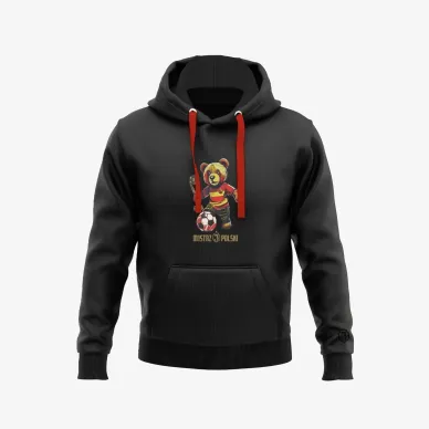 Bluza Miś Mistrz  kids z kapturem  czarna