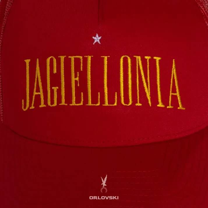 Czapka z daszkiem JAGIELLONIA czerwona trucker