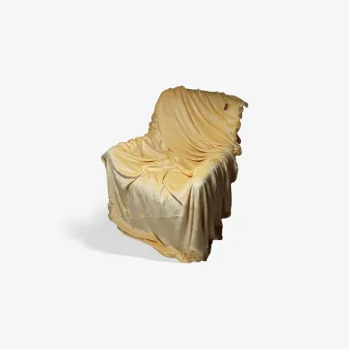 Koc musztardowy z haftem J