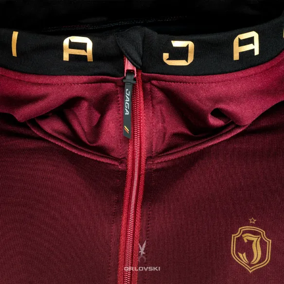 Bluza tech-wear bordowa z czarnym rękawem