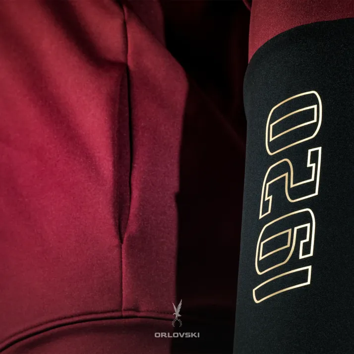 Bluza tech-wear bordowa z czarnym rękawem