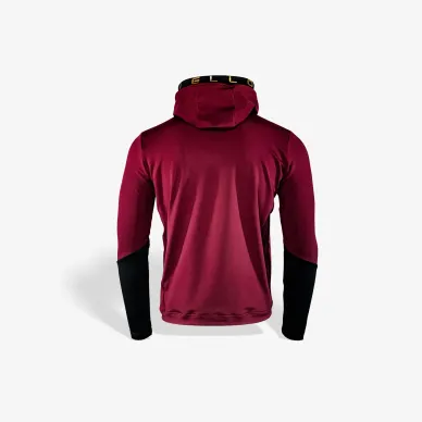 Bluza tech-wear bordowa z czarnym rękawem 2