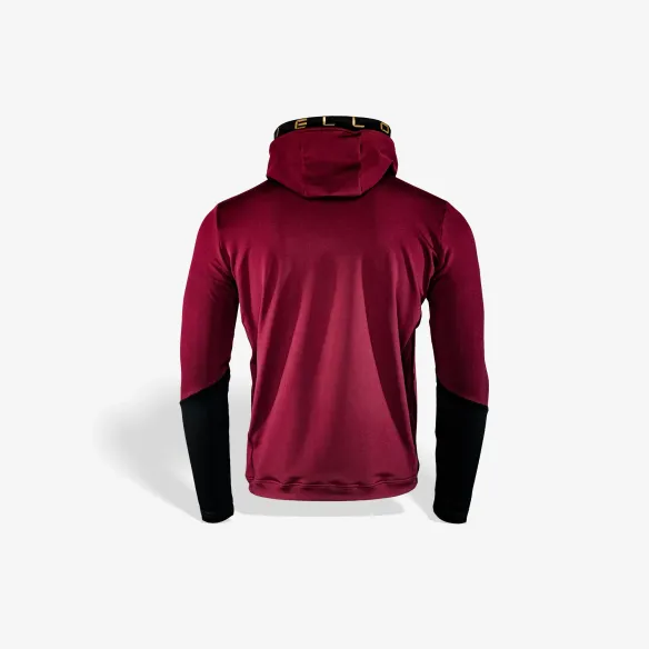 Bluza tech-wear bordowa z czarnym rękawem