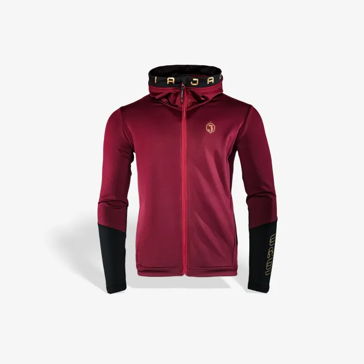 Bluza tech-wear bordowa z czarnym rękawem