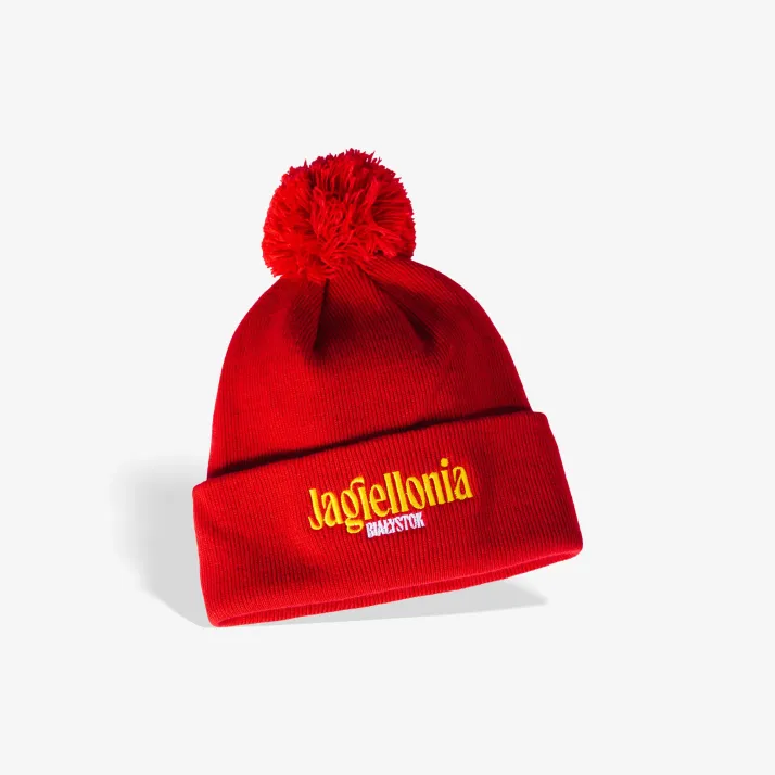Czapka z bąblem czerwona JAGIELLONIA