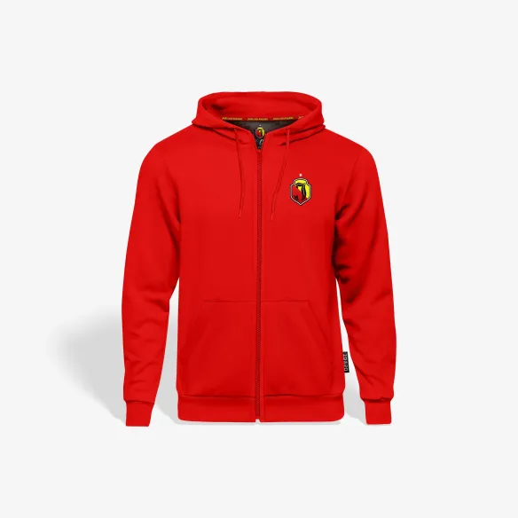 Bluza z kapturem na zamek czerwona herb kolor Base Line