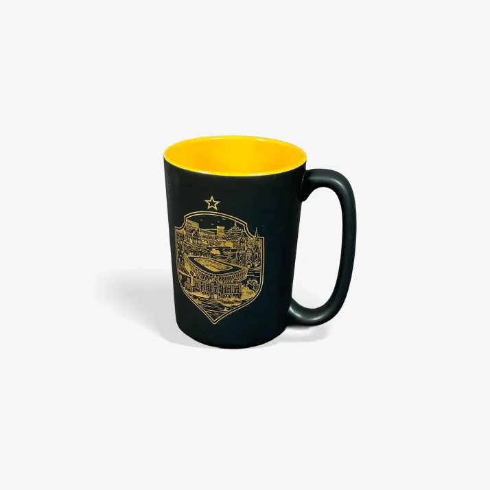 Kubek czarny z żółtym herb miasto