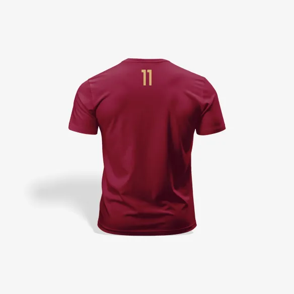 Koszulka IMAZ 11 złoty napis bordowa