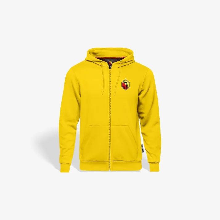 Bluza z kapturem na zamek żółta herb kolor Base Line