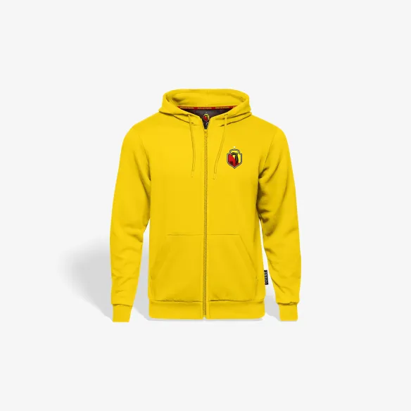Bluza z kapturem na zamek żółta herb kolor Base Line