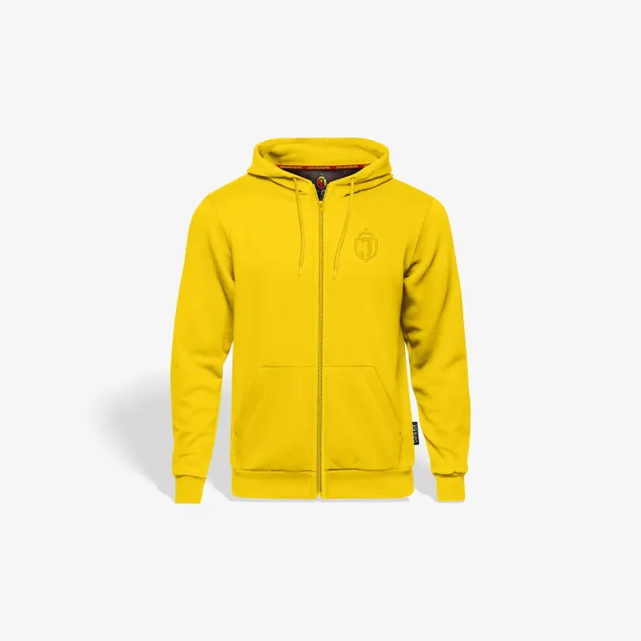 Bluza z kapturem na zamek żółta herb Base Line