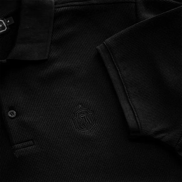 Koszulka polo waffle czarna