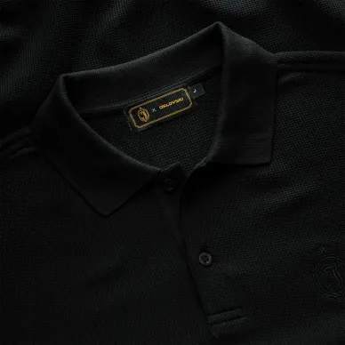 Koszulka polo waffle czarna 2