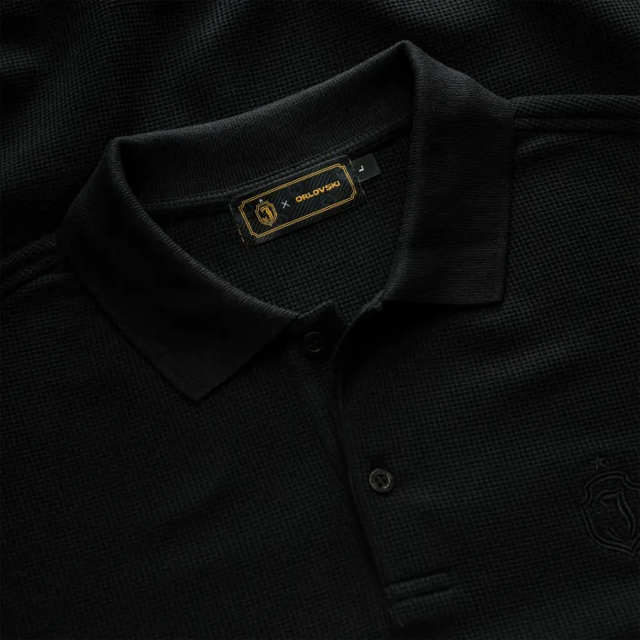 Koszulka polo waffle czarna