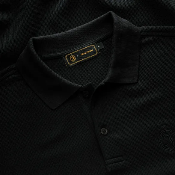 Koszulka polo waffle czarna