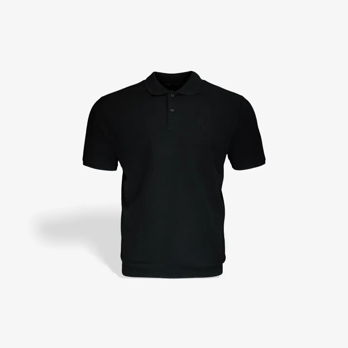 Koszulka polo waffle czarna