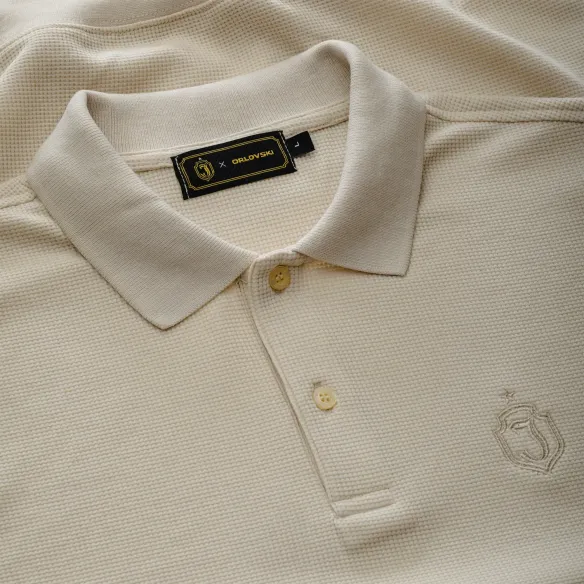 Koszulka polo waffle beżowa