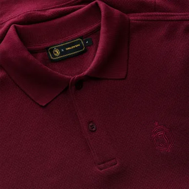 Koszulka polo waffle bordowa 2
