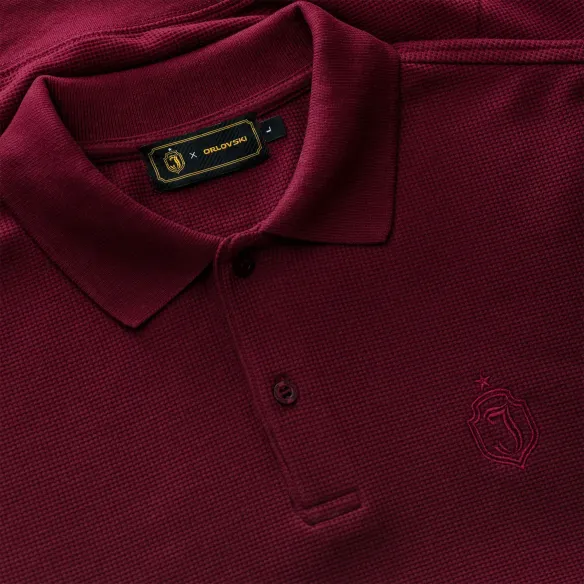 Koszulka polo waffle bordowa
