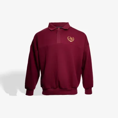 Bluza polo bordowa
