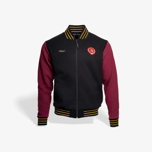 Bluza baseball na zamek czarno bordowa